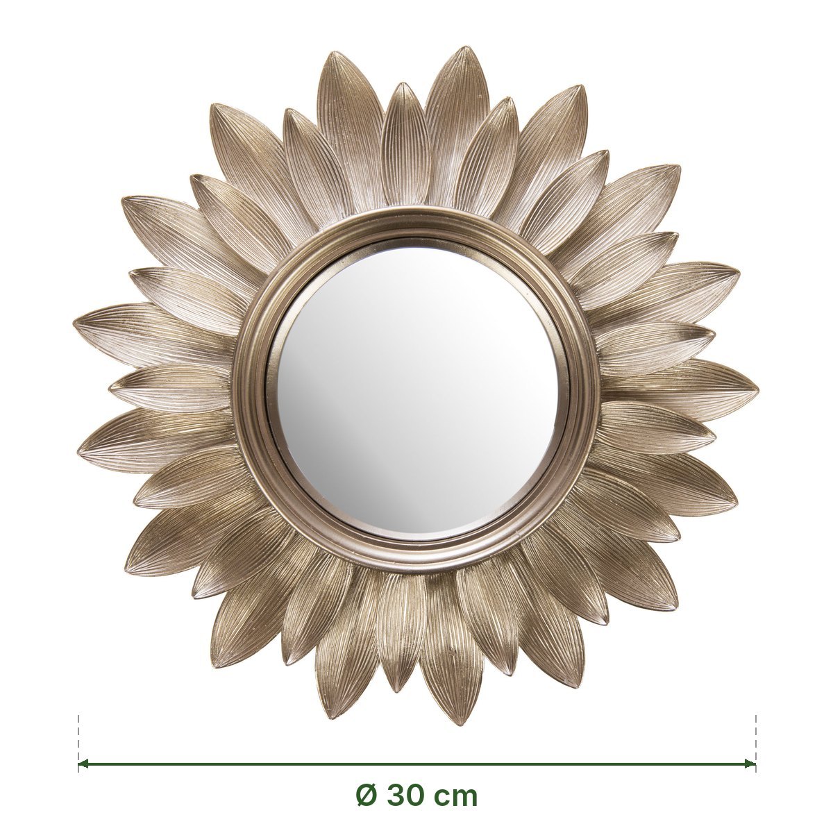 Miroir soleil convexe Sole doré d'Amadeus, 30 cm de diamètre