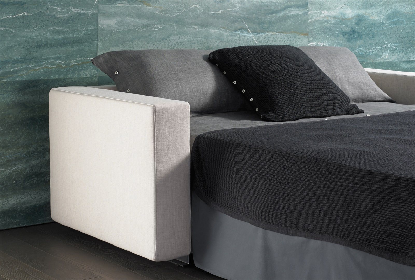 Canapé convertible BK 103 dossier inclinable ouvert en lit