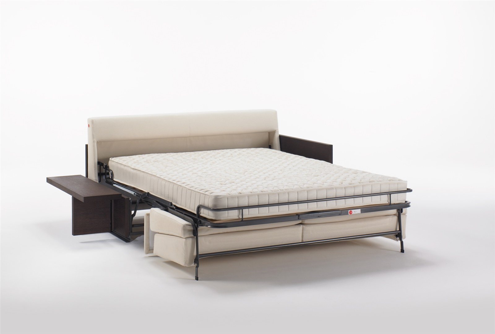 Canapé convertible BK 119 ouvert, tablette du flanc à hauteur du matelas
