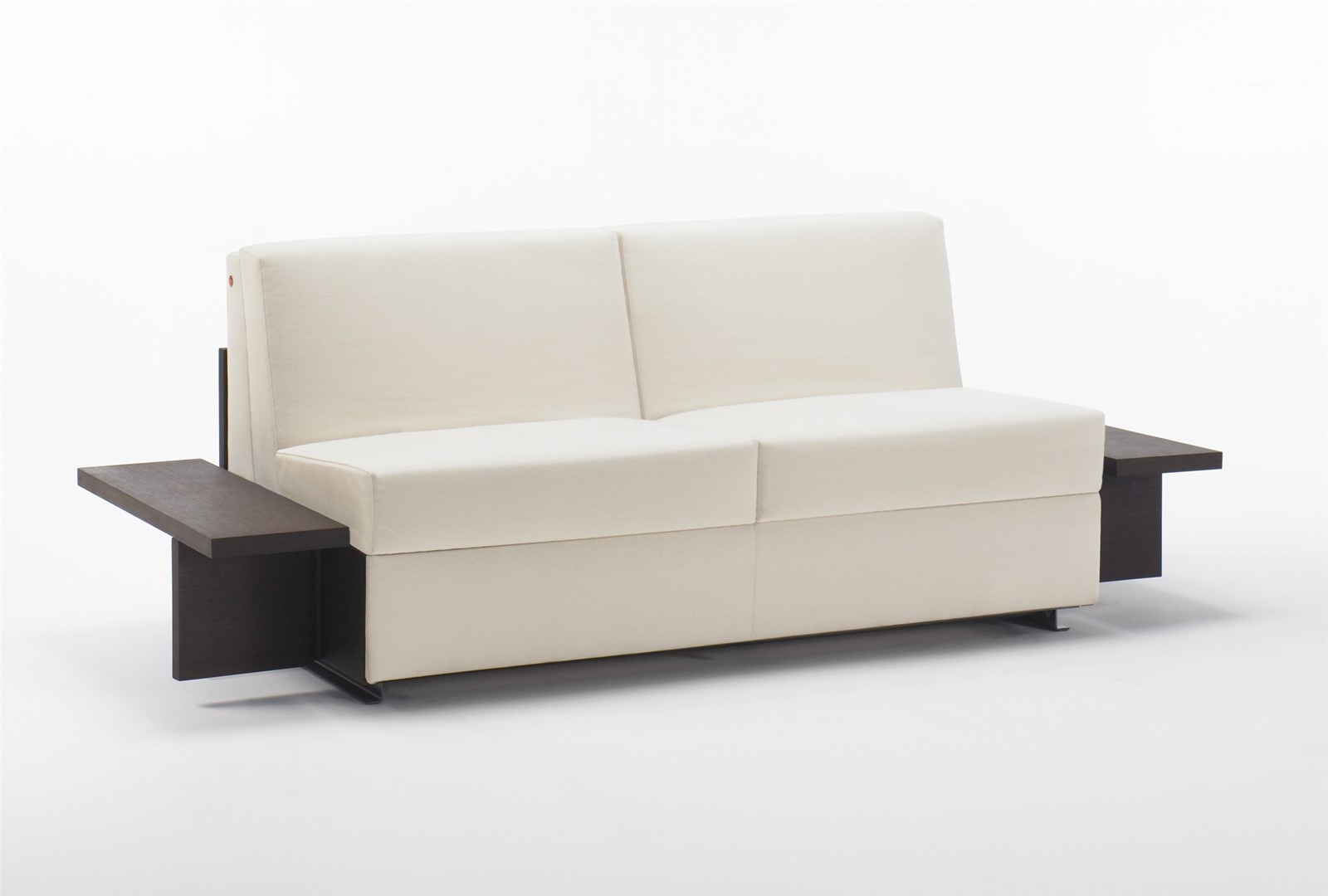 Canapé convertible BK 119 à flancs table de chevet, vu de trois quarts