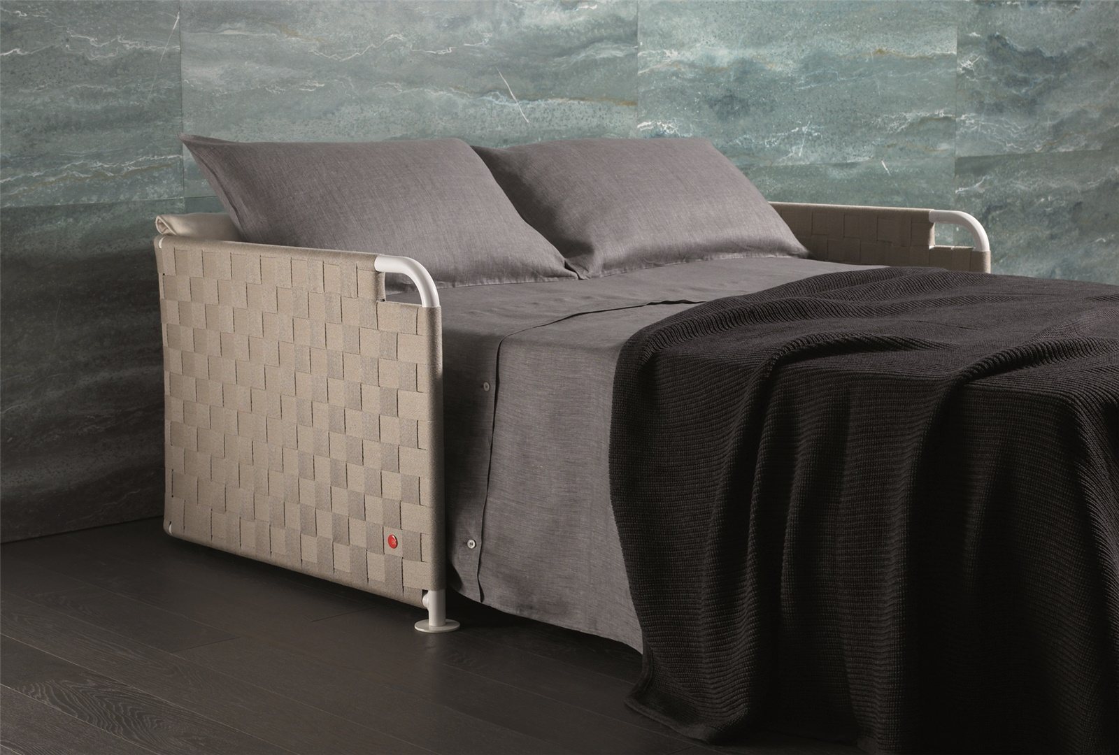 Canapé convertible BK 123 Nastro ouvert en lit, structure en ruban de lin