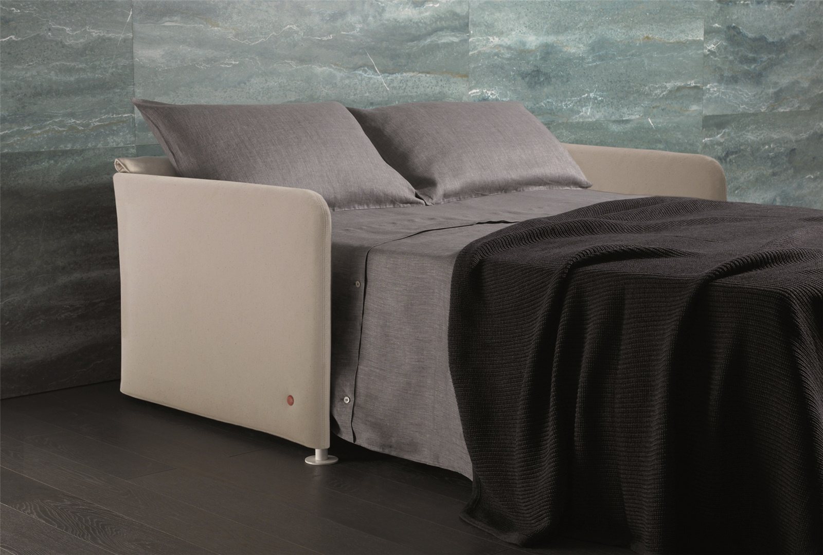 Canapé convertible BK 123 Tessuto ouvert en lit, structure habillée de tissu