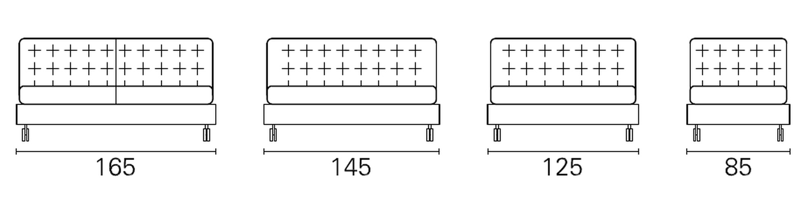 Plans cotés BK des quatre largeurs du BK 129