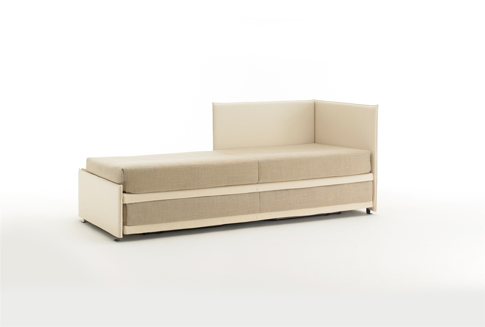 Méridienne convertible gigogne BK 153 Meridienne Twice, la méridienne fermée, façade montrant les deux niveaux de couchage