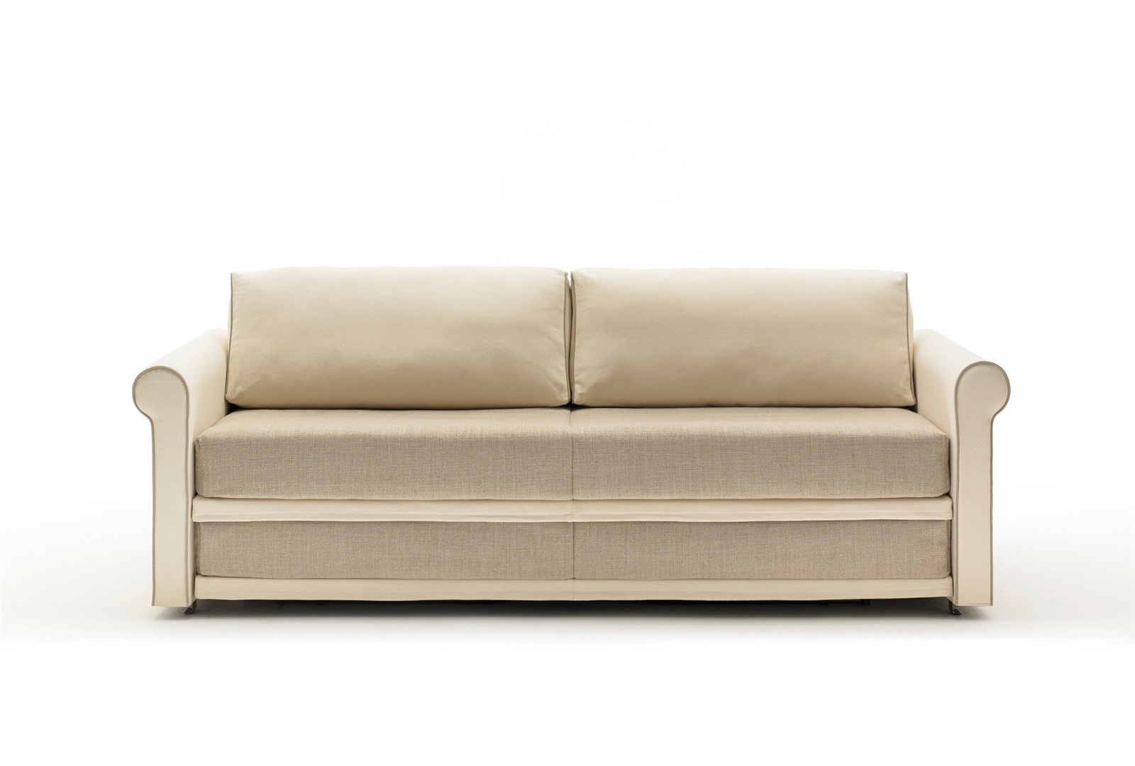 Canapé lit gigogne BK 160 Sofa Twice, le canapé fermé, façade montrant les deux niveaux de couchage