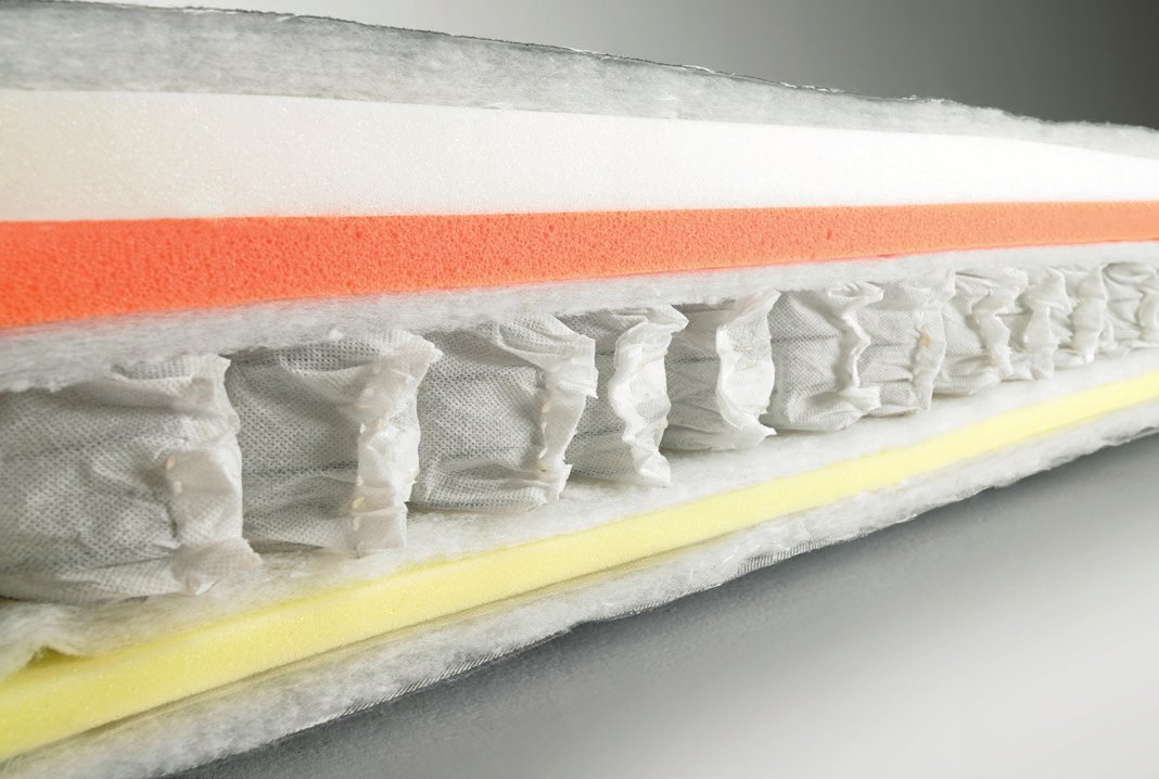 Coupe du matelas BK à ressorts ensachés et mémoire de forme