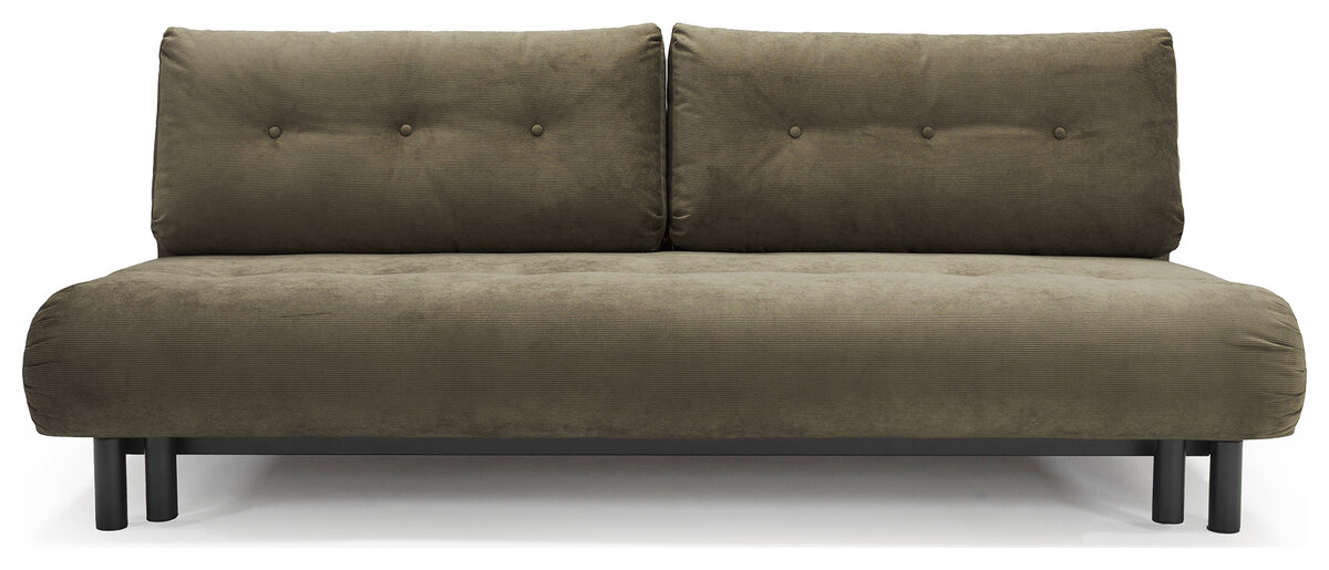 Canapé convertible Nabli scandinave en Cordufine 316 Pine Green, vue de face