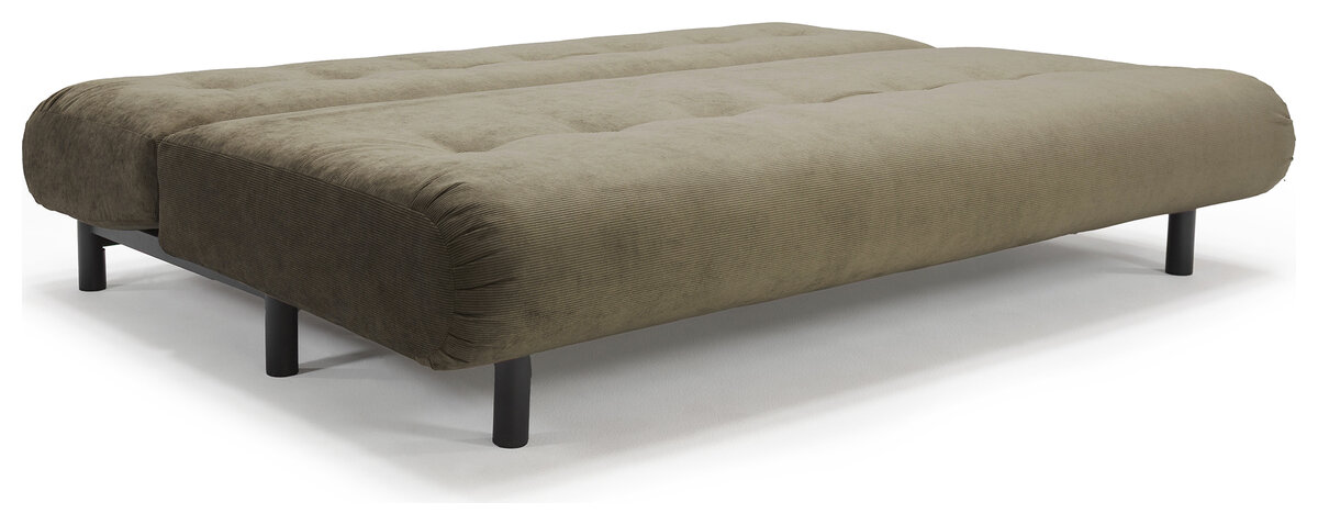 Canapé convertible Nabli scandinave en Cordufine 316 Pine Green, mode lit 140x200