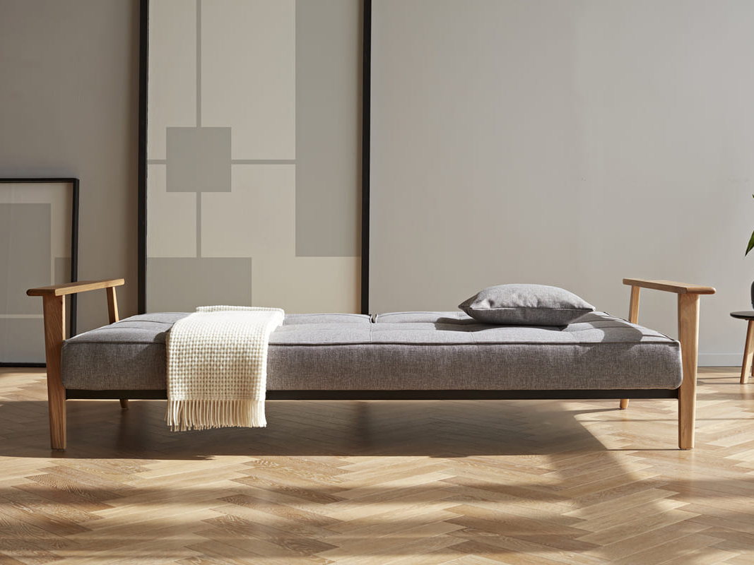 Splitback Frej Innovation Living ouvert en couchage 115 x 200 cm, tissu 521 Mixed Dance Grey